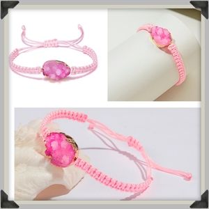 Gorgeous Pink Adjustable Woven Boho Bracelet